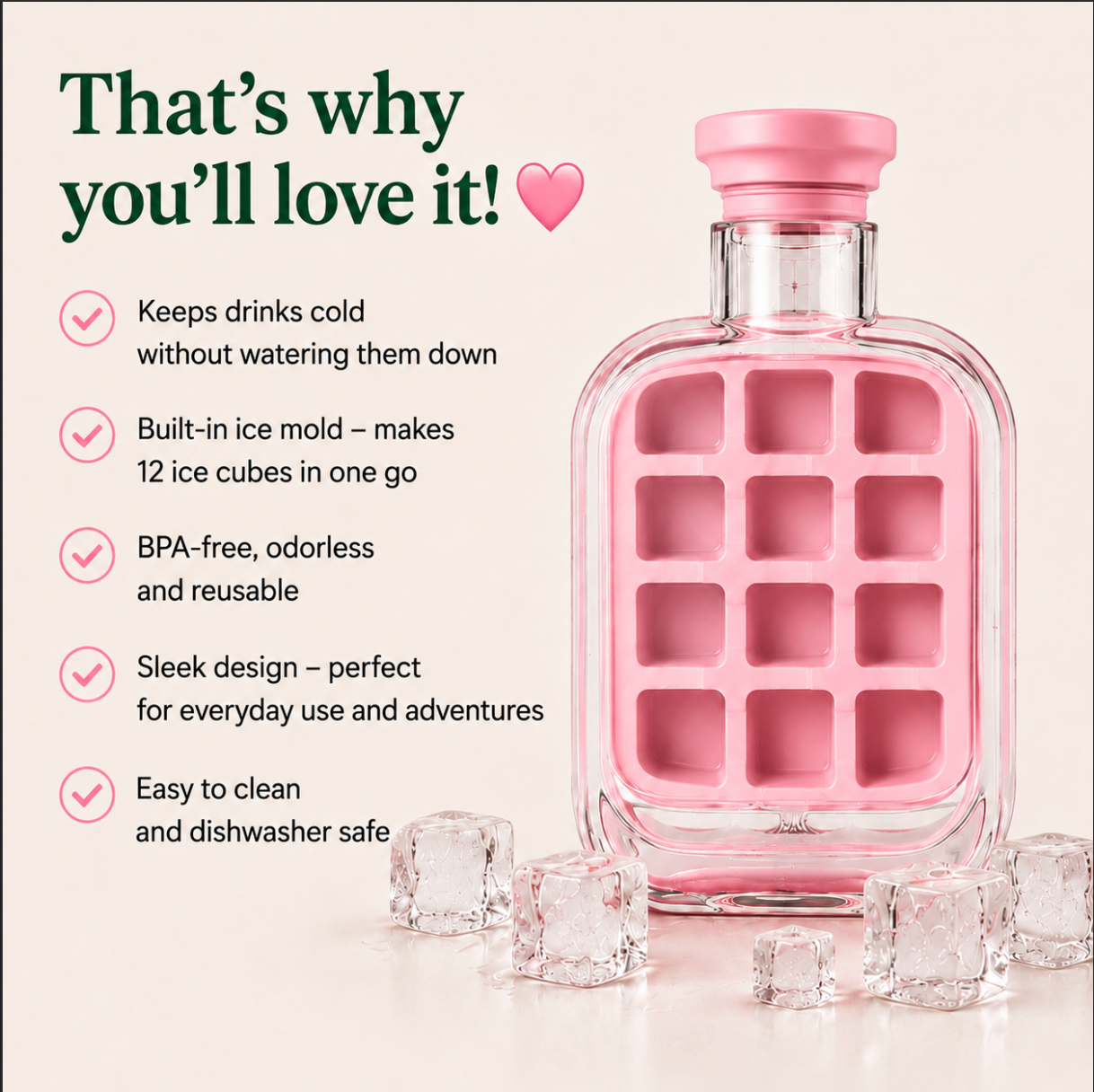 Savio ice cube bottle